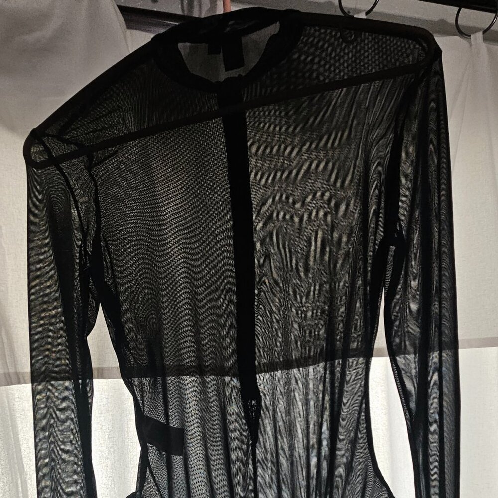 Sheer mesh black bodysuit.